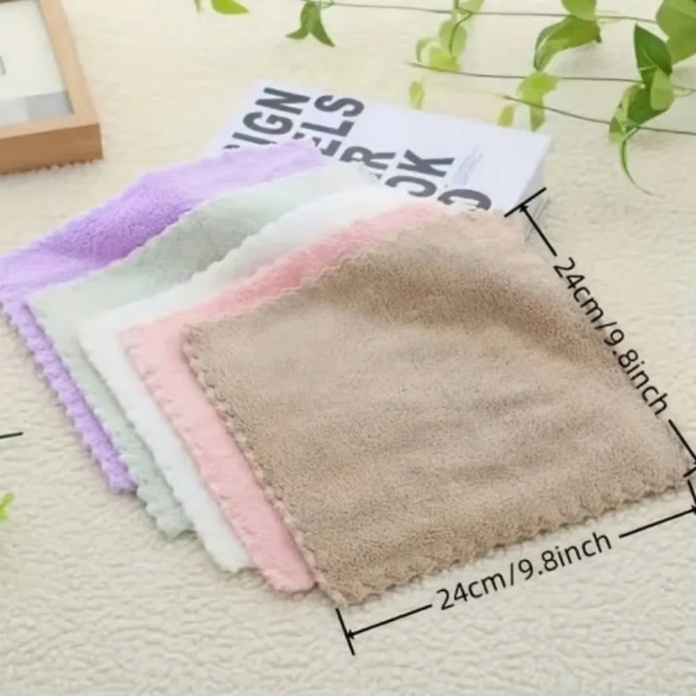 5pcs Soft Absorbent Microfiber Towels, 9.8